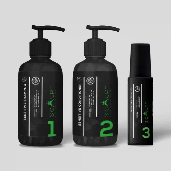 ScalpDr Sensitive Kit: Shampoo (300ml) + Conditioner (300ml) + Tonic (100ml) (1 Each)