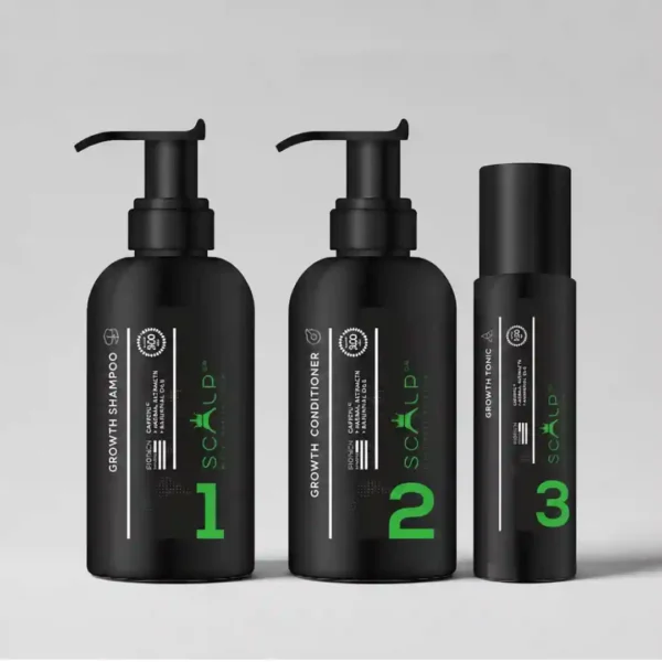 ScalpDr Growth Kit: Shampoo (300ml) + Conditioner (300ml) + Tonic (100ml) (1 Each)