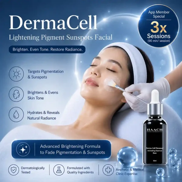 DermaCell Lightening Pigment Sunspots Facial 3 Sessions (90 mins per session)