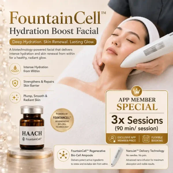 FountainCell Hydration Boost Facial 3 Sessions (90 mins per session)