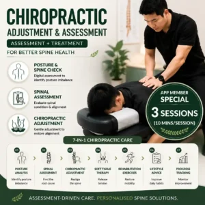 Chiropractic Adjustment 3 Sessions (5-10mins)