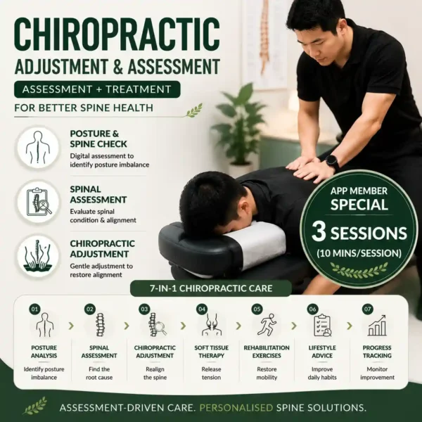 Chiropractic Adjustment 3 Sessions (5-10mins)